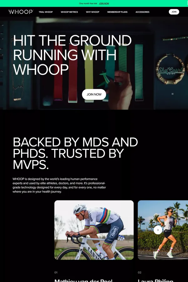 WHOOP | Unlock Your Potential - Landing design inspiration