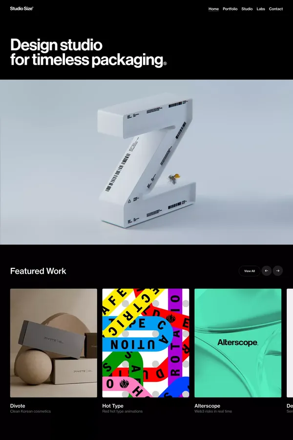 Studio Size - Branding, Packaging & Motion Studio - Portfolio design inspiration
