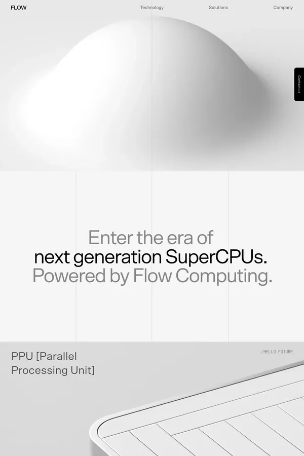 Flow Computing is the enabler of next generation SuperCPUs | Flow - Landing design inspiration