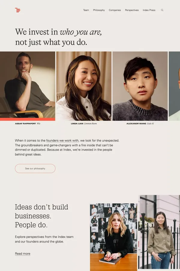 Index Ventures | Index Ventures - Portfolio design inspiration