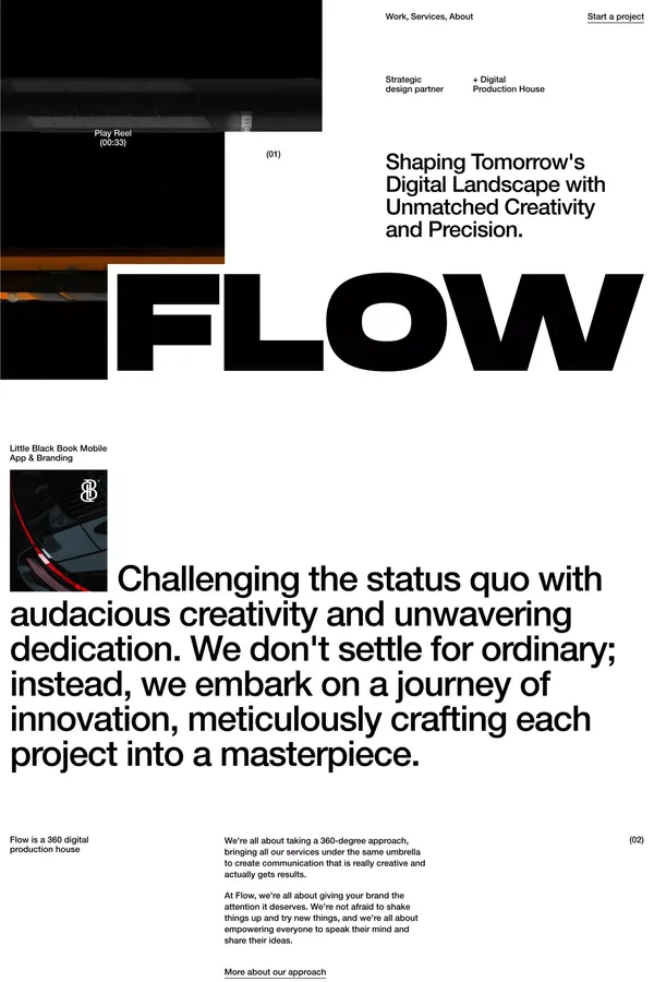 Flow/Digital Production House - Portfolio design inspiration