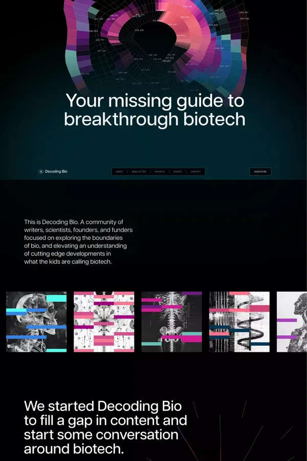 Decoding Bio - Landing design inspiration