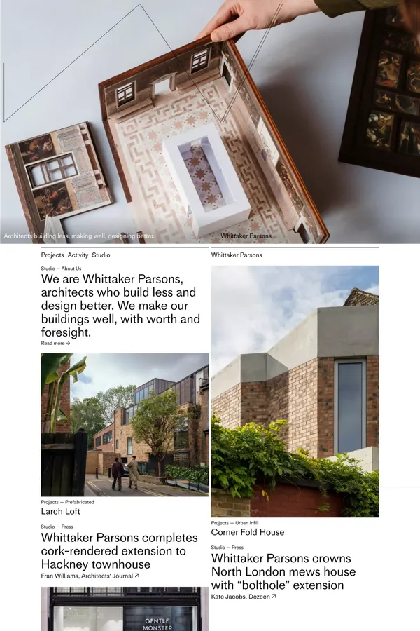 Whittaker Parsons Architecture Studio - Portfolio design inspiration