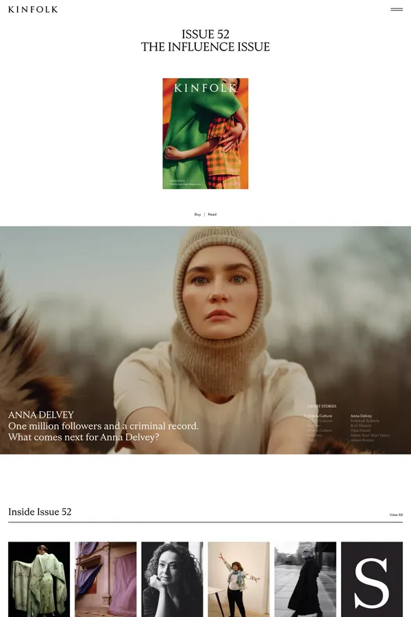 Kinfolk - Blog design inspiration