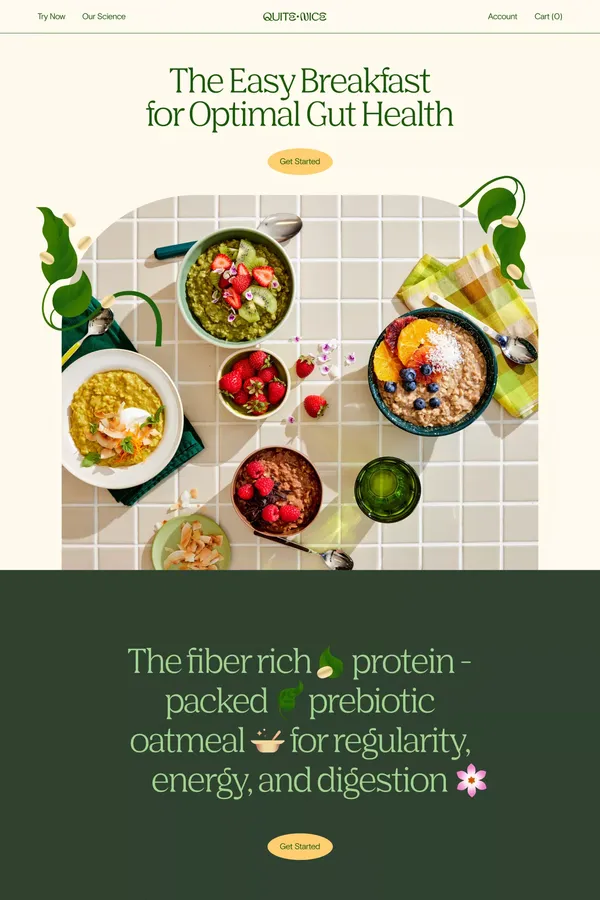 QUITE NICE | Gut-Friendliest Breakfast Oats with Gentle Fiber - Landing design inspiration