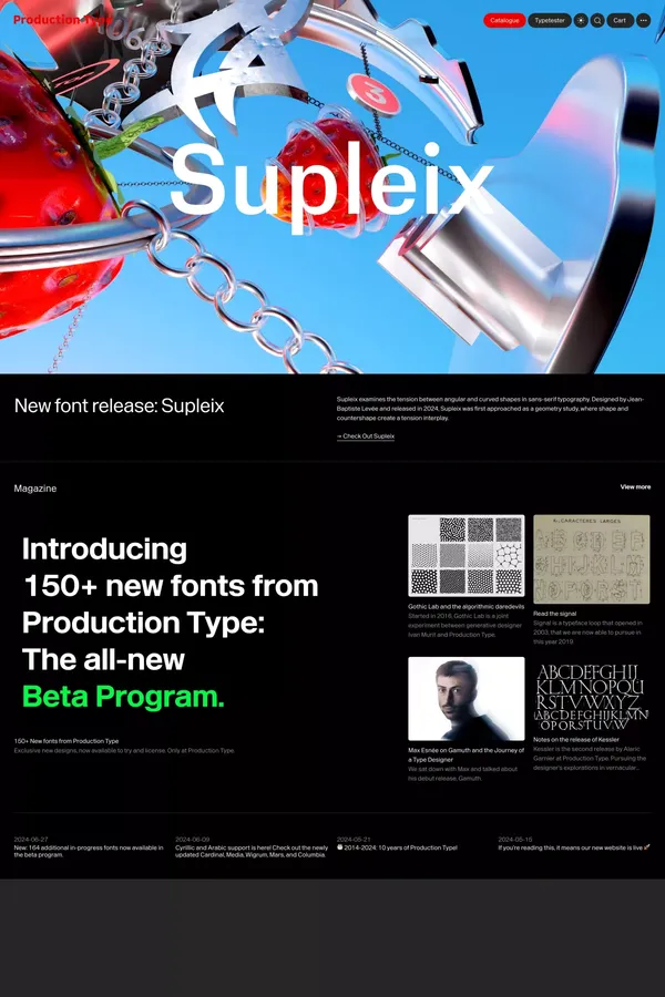 Production Type - Portfolio design inspiration