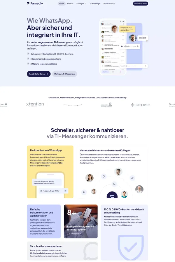 Famedly » TI-Messenger im Gesundheitswesen