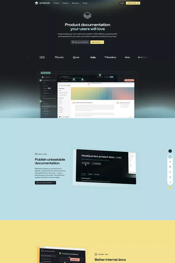 GitBook - Landing design inspiration