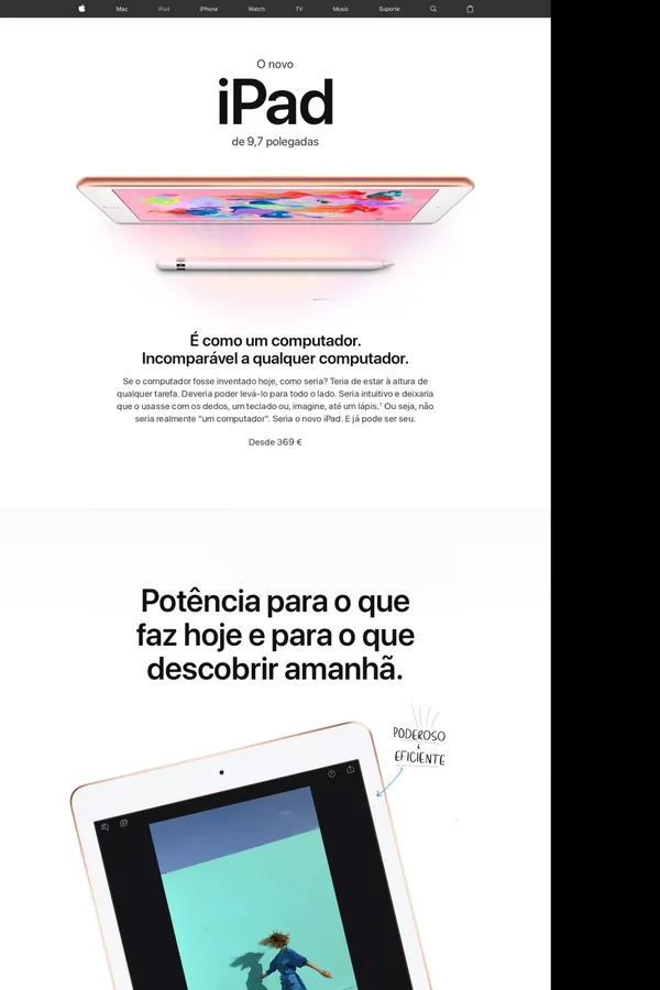 iPad 9,7 - Apple (PT) - Landing design inspiration