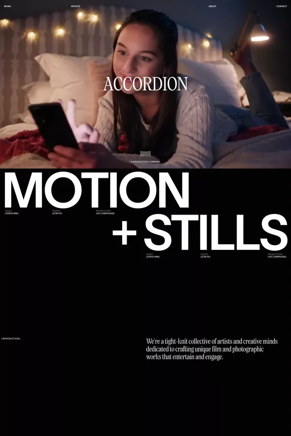 Accordion Productions - Portfolio design inspiration