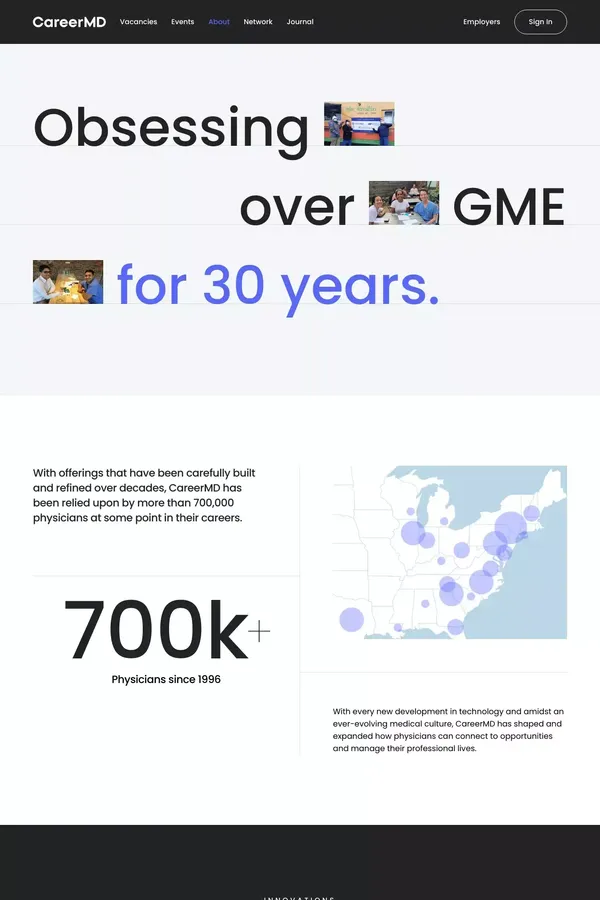 Obsessing over GME for 30 years | CareerMD - About Us  design inspiration