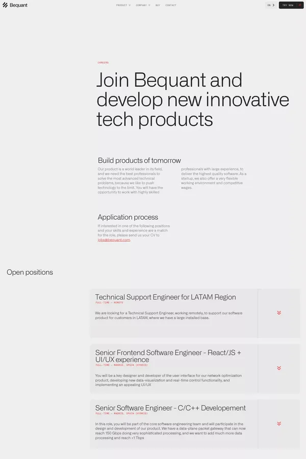 Bequant – Careers - Career design inspiration
