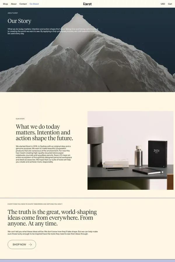 Karst Goods | About - Our Story Page - About Us  design inspiration