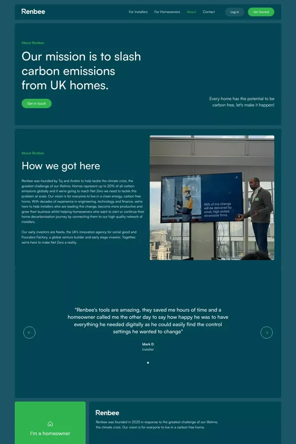 About Renbee - About Us  design inspiration