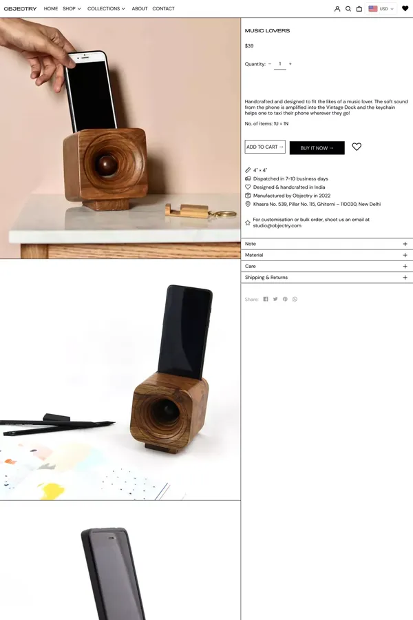 Music Lovers– Objectry - Product page design inspiration