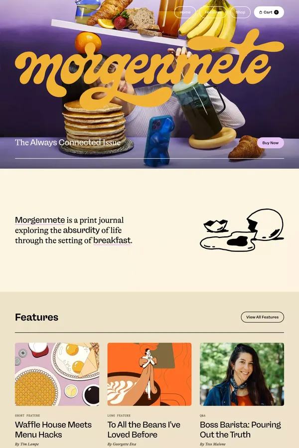 Morgenmete Journal | Culture Around Breakfast - Ecommerce design inspiration