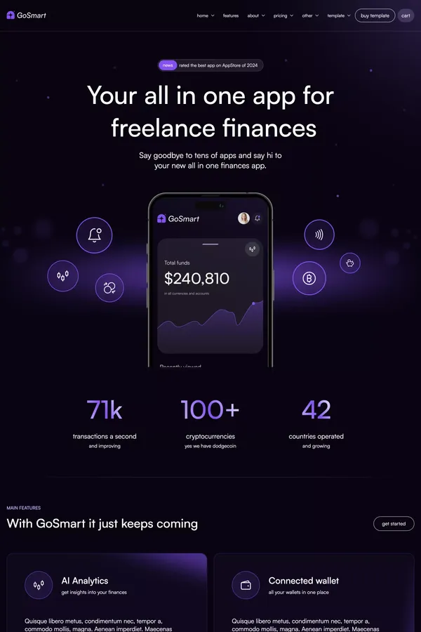 Home A | GoSmart - Webflow Ecommerce website template - Template design inspiration