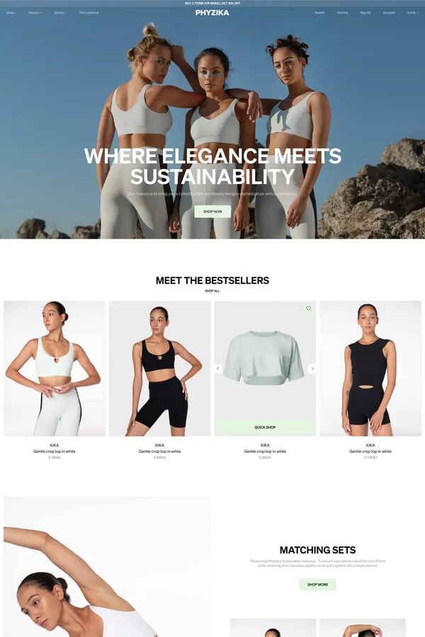 PHYZIKA: Enhance your physique, spirit, and lifestyle. - Ecommerce design inspiration