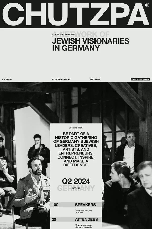 CHUTZPA - Landing design inspiration