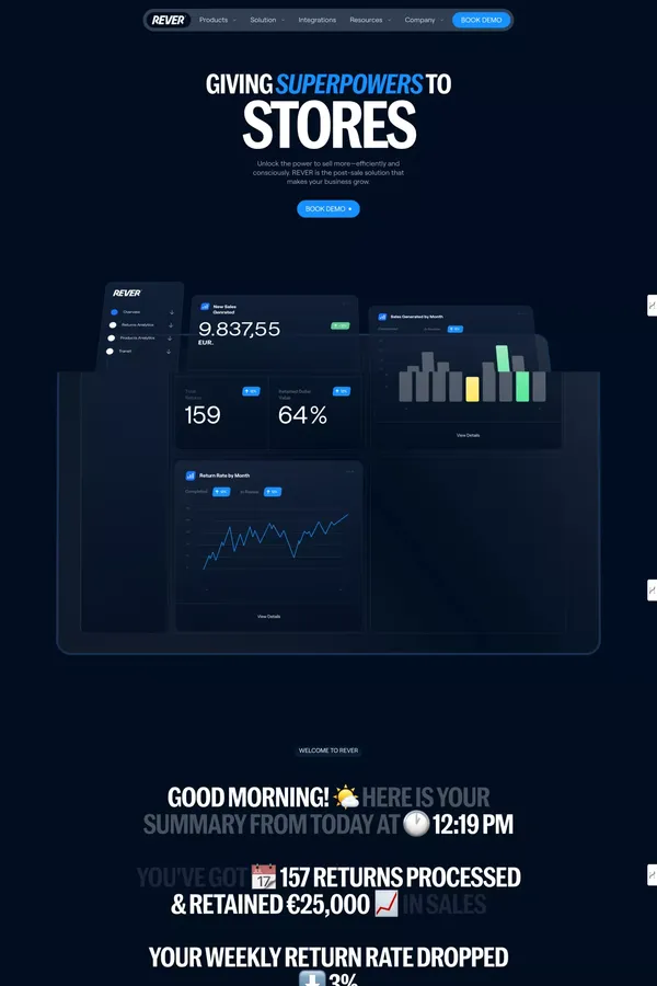 REVER - Easy Returns, Faster Refunds for your eCommerce - Ecommerce design inspiration