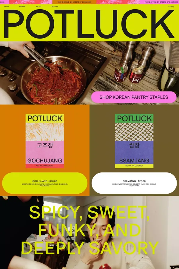 Shop | Potluck - Ecommerce design inspiration