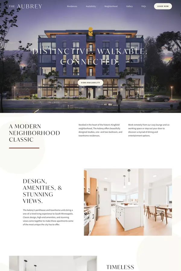 The Aubrey | A brand new boutique apartment in the heart of Kingfield.