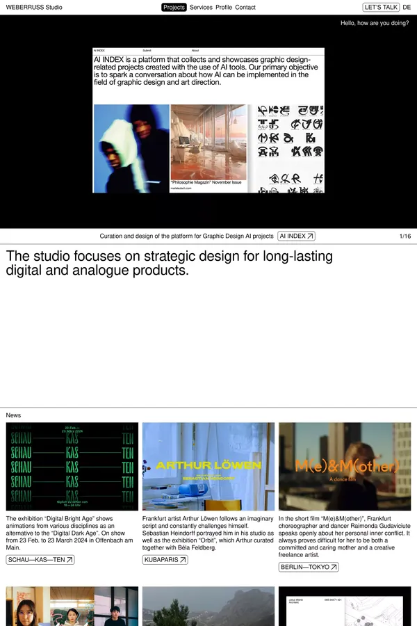 Studio for Design, Strategy and Communication → Frankfurt a.M. - Portfolio design inspiration