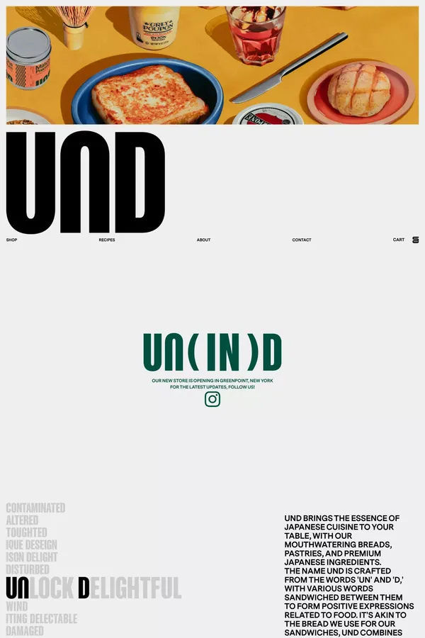 UnD NY | Japanese Breads, Cookies, and Ingredients - Ecommerce design inspiration