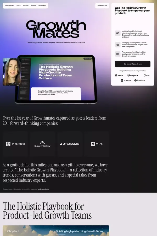 Growthmates with The Holistic Growth Playbook - Landing design inspiration