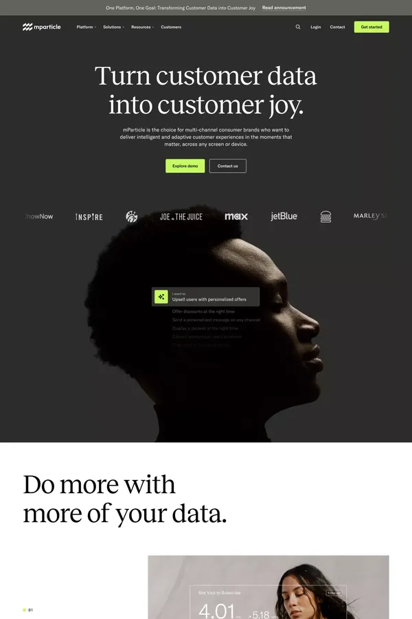 Customer Data Platform - Landing design inspiration