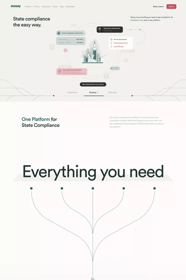 Corporate and Business Compliance Services | Mosey - Landing design inspiration