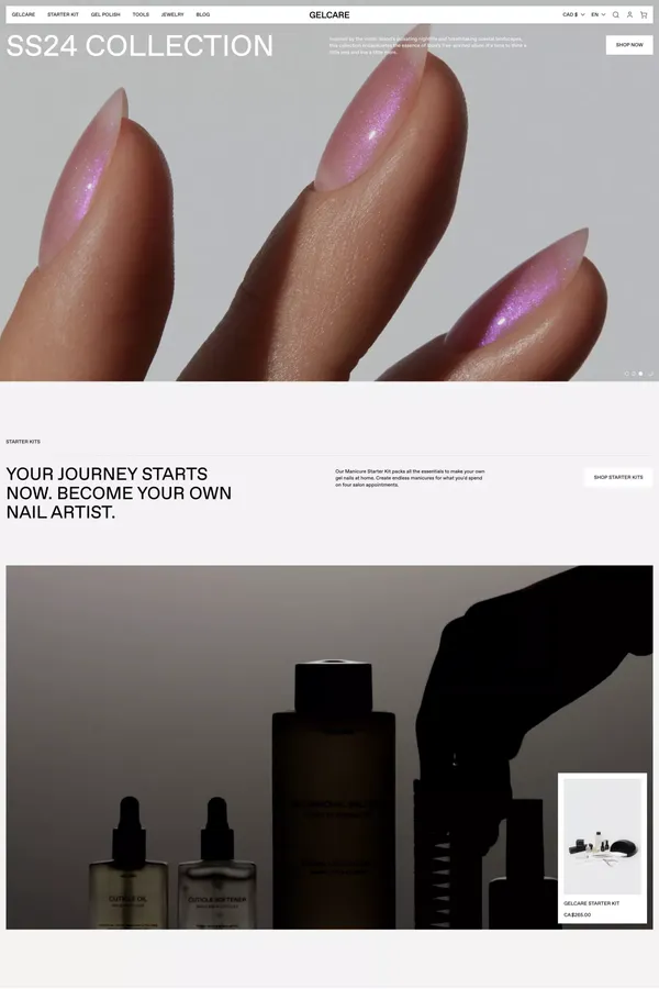 Gelcare - Ecommerce design inspiration