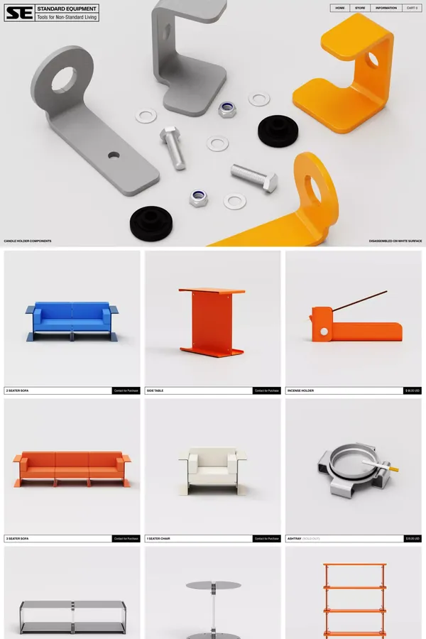 Standard Equipment - Ecommerce design inspiration