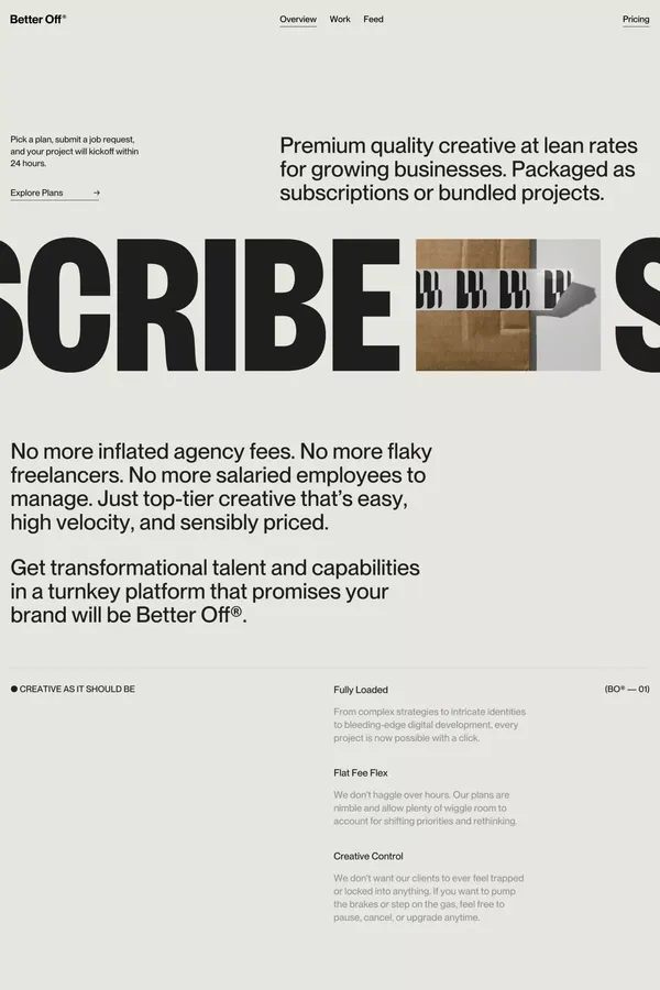 Better Off Studio I Add-to-cart creative™ - Landing design inspiration