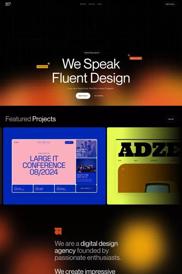 NutsDev - Digital Design Agency - Landing design inspiration