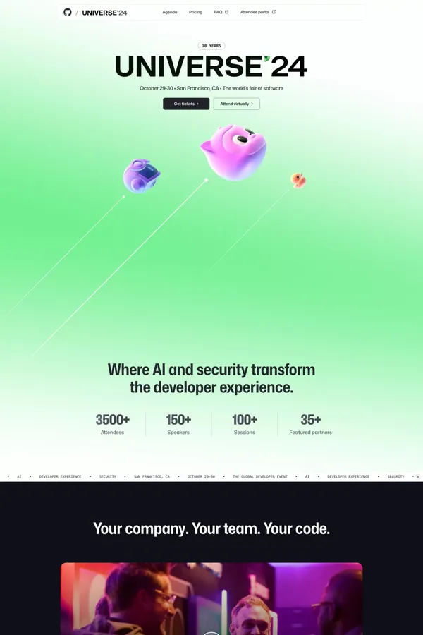 GitHub Universe - 2024 - Landing design inspiration