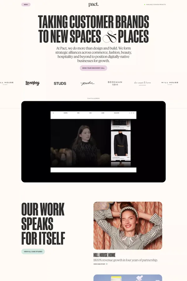 Pact: Design • Development • Partnership– Pact Studio Inc - Portfolio design inspiration