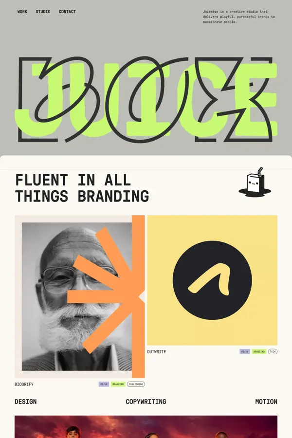 Studio Juicebox - Portfolio design inspiration