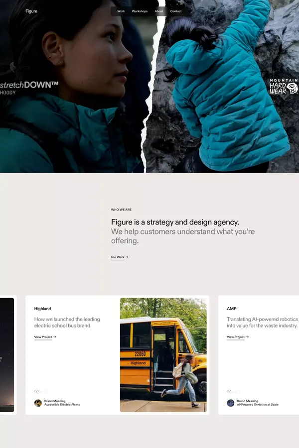 Figure Agency - Portfolio design inspiration