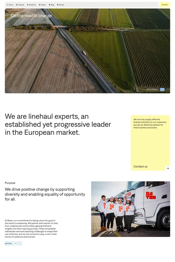 Baton Transport - Landing design inspiration