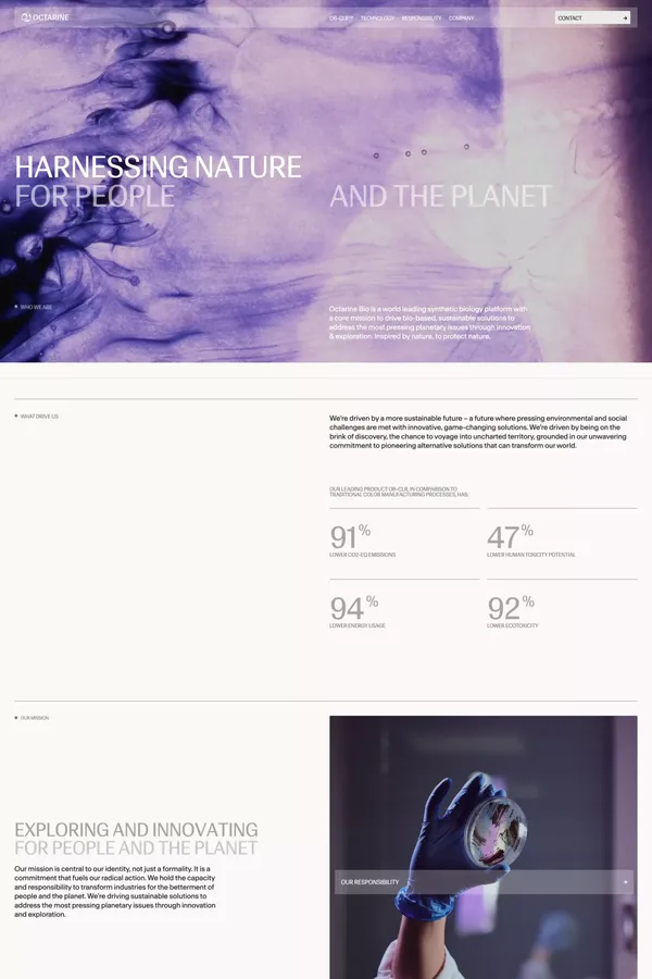 Octarine Bio - Landing design inspiration