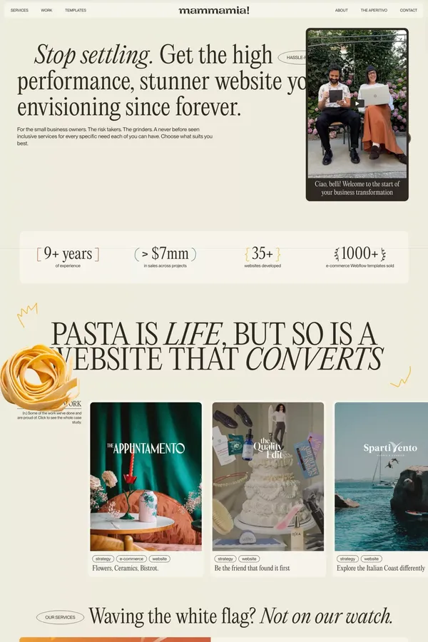 Mammamia Studio | Website Design, Digital Experiences & Webflow Templates - Portfolio design inspiration