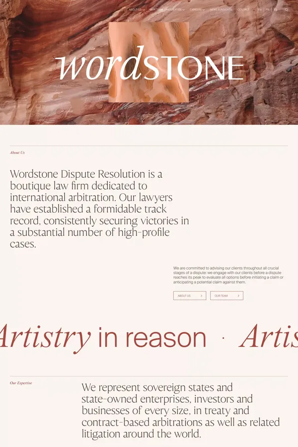 International Arbitration - Wordstone Dispute Resolution - Portfolio design inspiration