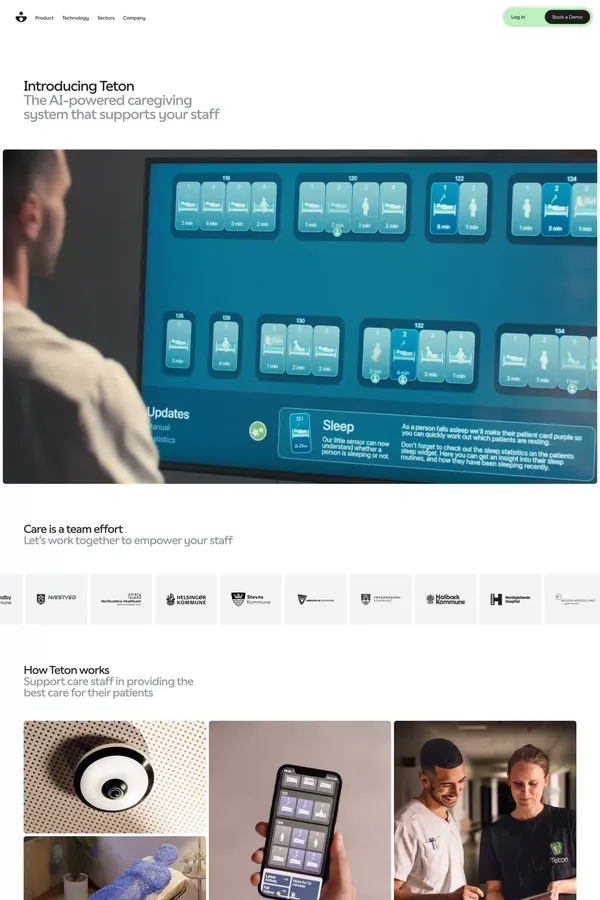 Teton - Advanced Patient Monitoring - Landing design inspiration