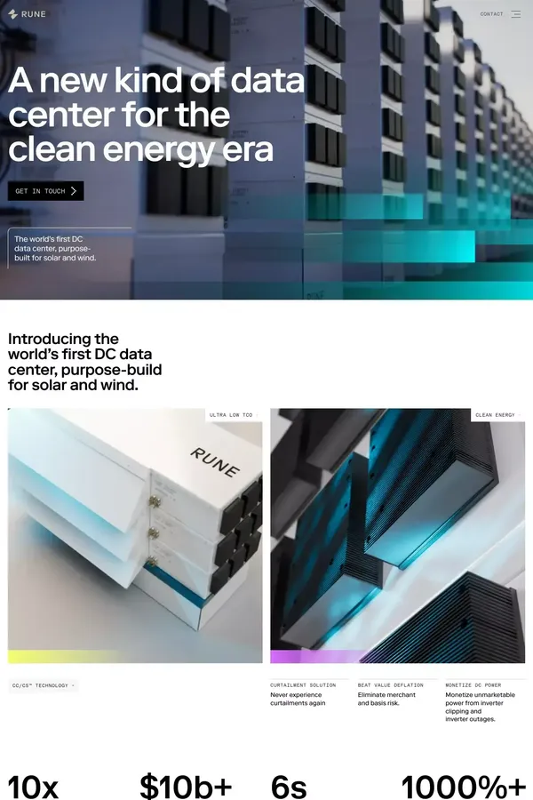 Rune — Energy for the next tomorrow - Landing design inspiration