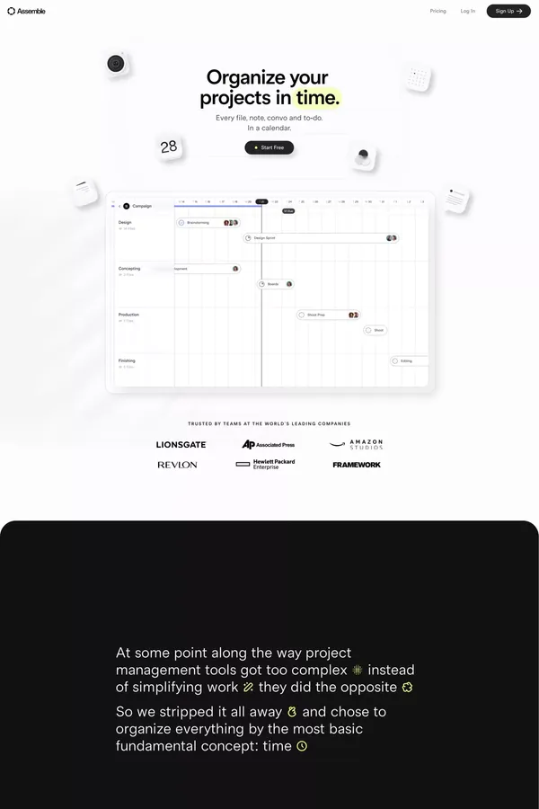 Assemble - Landing design inspiration