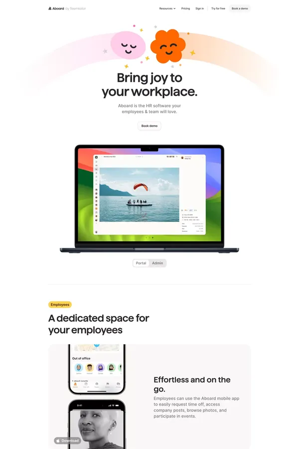 Aboard — Joyful HR - Landing design inspiration