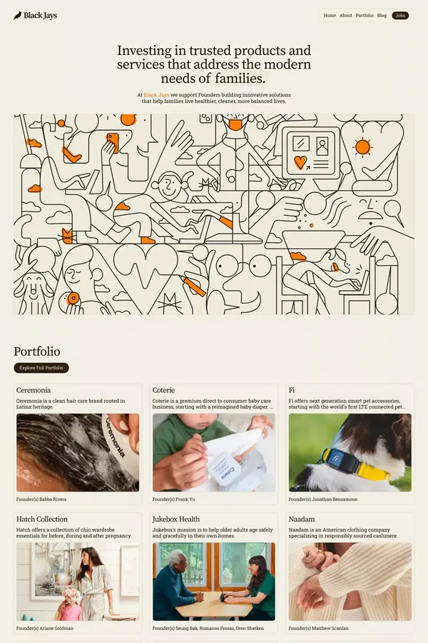 Black Jays Ventures - Portfolio design inspiration