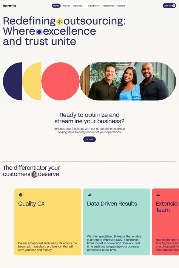 Horatio | Horatio - Landing design inspiration