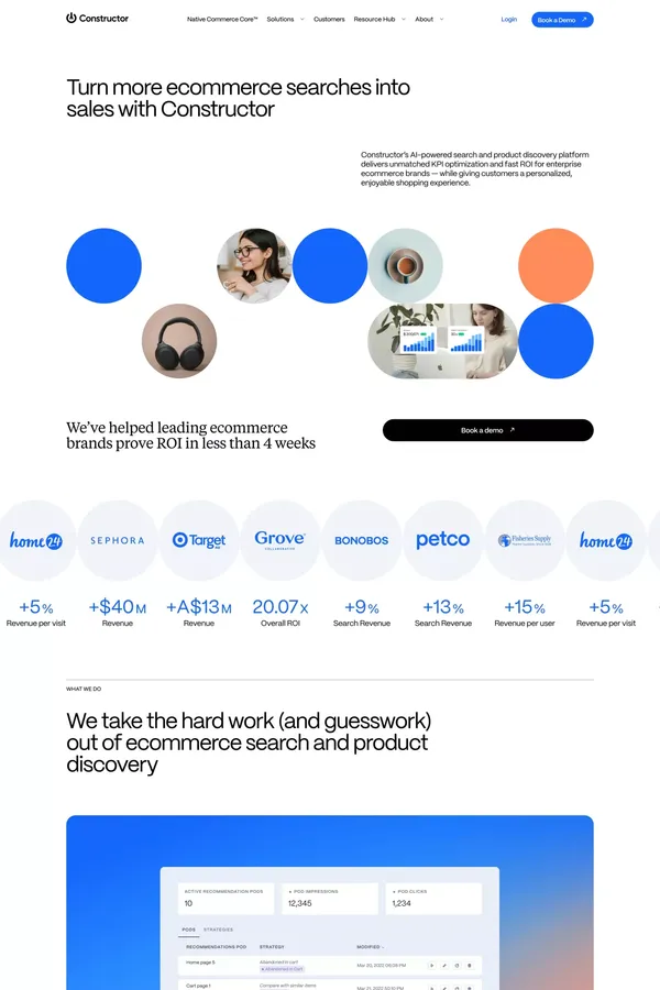 AI Ecommerce Search and Product Discovery | Constructor - Landing design inspiration